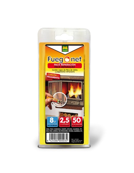 CORDÓN AISLANTE FIBRA Ø6X2,5M+PEGAMENT.