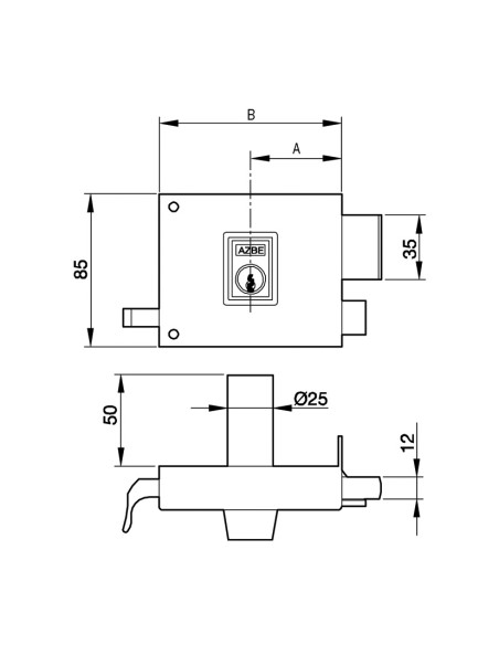 CERRADURA SOBR.12580DHP. DCHA.YALE
