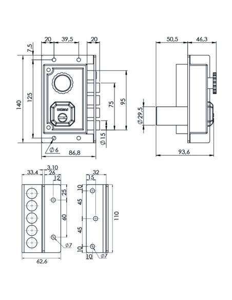 CERRADURA SOBREP. C911 DERECHA. DORCAS.