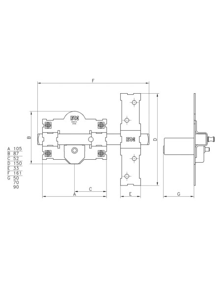 CERROJO 101-R/105 PINTADA FAC