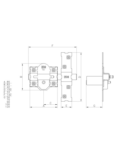 CERROJO 301RP/80 50 MM.      DORADO