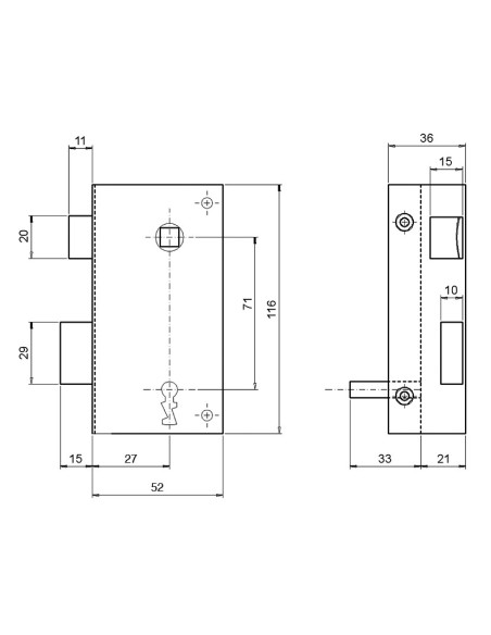 CERRAD. RUSTICA 47A 50mm IZQUIERDA