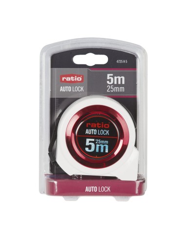 FLEXOMETRO CINTA 19/5 MT.AUTO LOCK RATIO