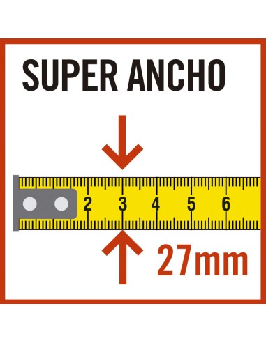 FLEXOMETRO CINTA 27/8 M. MAG.GRIP PRO