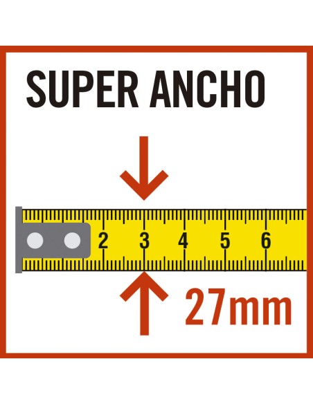 FLEXOMETRO CINTA 27/8 M. MAG.GRIP PRO