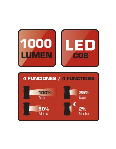 LINTERNA CAMPING COB LED 1000 LM RATIO