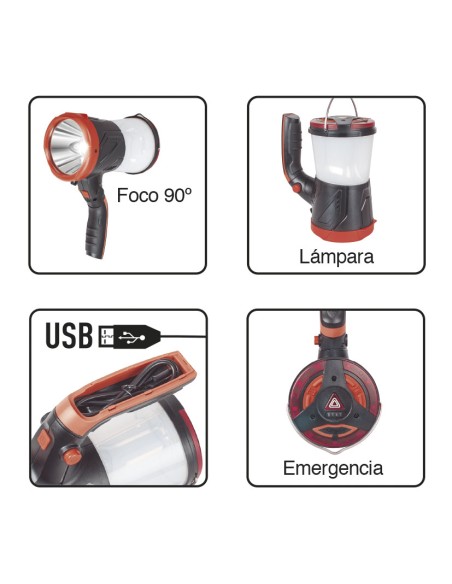 LINTERNA CAMPING+POWER BANK 4EN1 RATIO