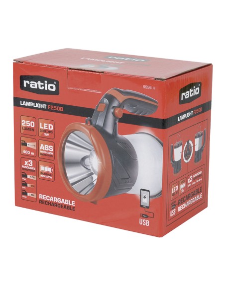 LINTERNA CAMPING+POWER BANK 4EN1 RATIO