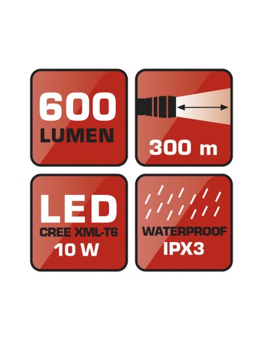 LINTERNA FRONTAL LED CREE 600LM RECARG.