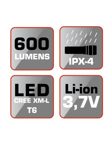 LINTERNA LED CREE 600 LM RECARG. RATIO
