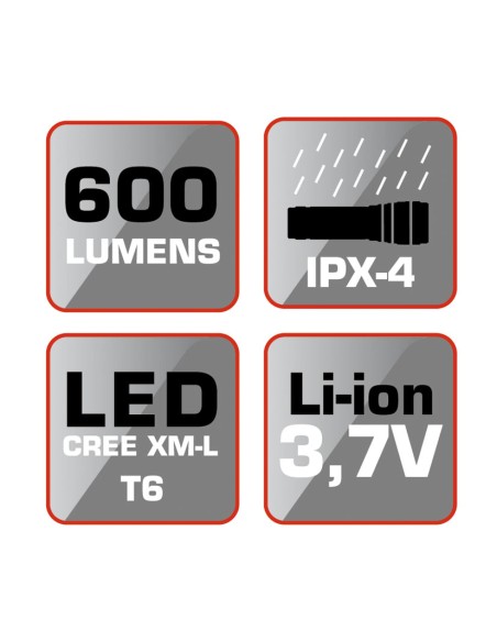 LINTERNA LED CREE 600 LM RECARG. RATIO