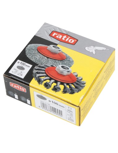 CEPILLO CONICO ACERO TRENZADO 100MM