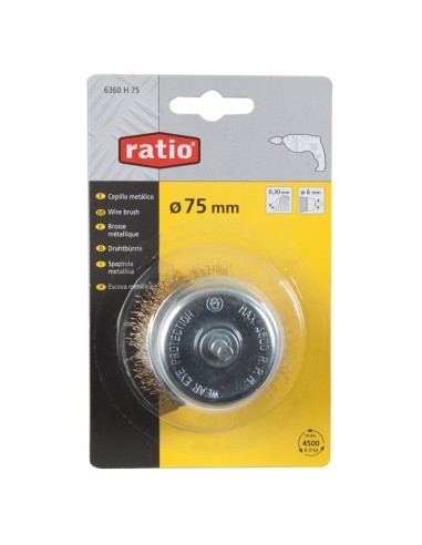 CEPILLO COPA 75MM EJE 6MM RATIO