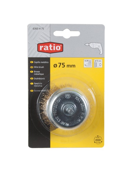 CEPILLO COPA 75MM EJE 6MM RATIO