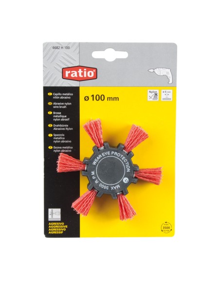 CEPILLO NYLON ROJO ASPA 100MM RATIO