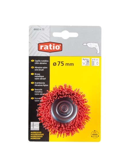 CEPILLO NYLON ROJO COPA 50MM RATIO