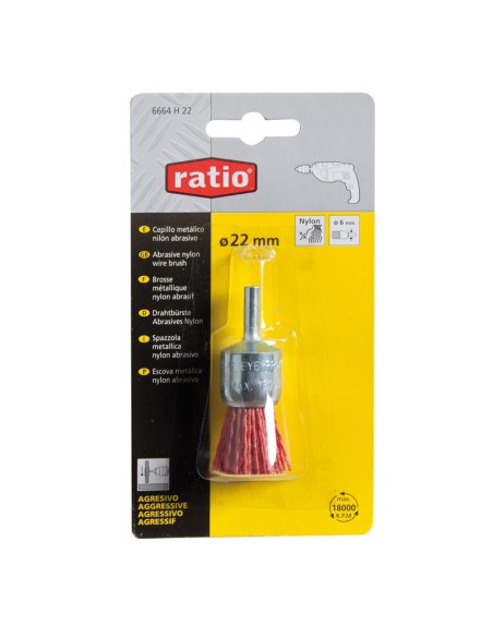 CEPILLO NYLON ROJO PINCEL 22MM RATIO