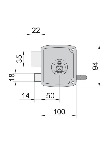 CERR.SOBREPONER 4125 100 MM DERECHA