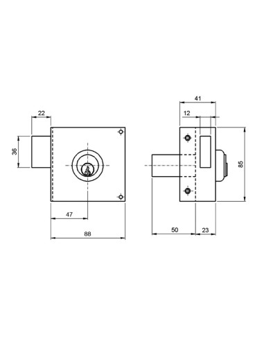 CERRAD.SOBREP.124A 80mm DER.BOMB.PERFIL