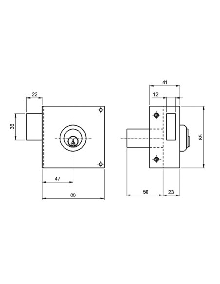 CERRAD.SOBREP.124A 80mm DER.BOMB.PERFIL