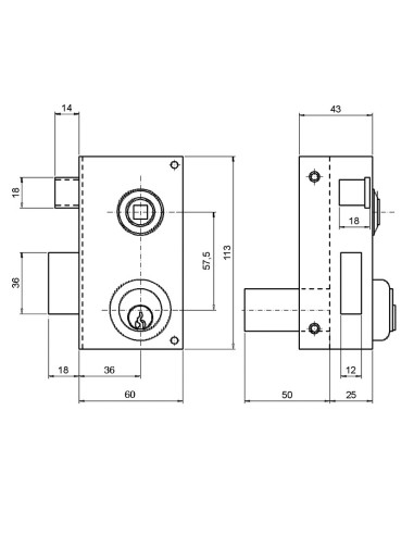 CERRAD.SOBREP.56B 60mm IZDA.BOMB.PERFIL