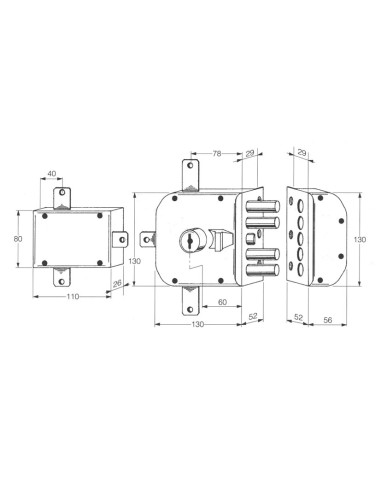 CERRADURA 3 P.MOIA  434..PINTADA. DCHA.