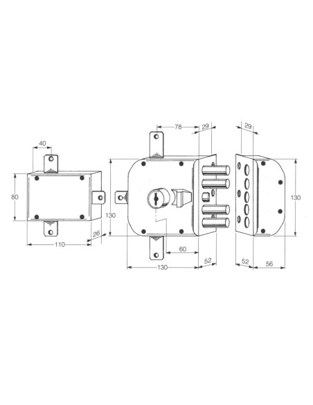 CERRADURA 3 P.MOIA  434..PINTADA. DCHA.