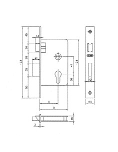 CERRADURA 3100 FRENTE LATONADO 50MM. 2