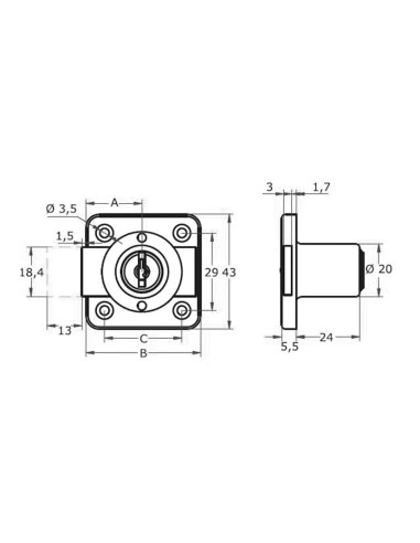 CERRADURA ARMAR 362 CAJA 20MM LLAV.IGUAL