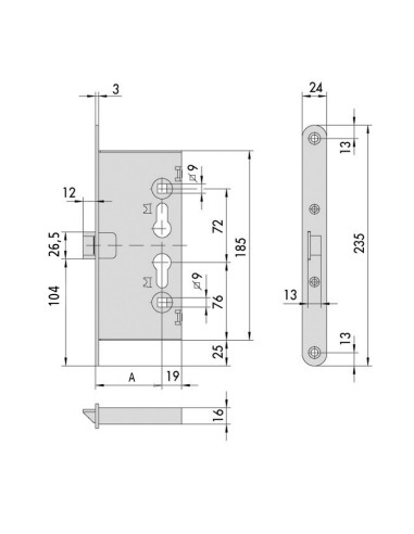 CERRADURA CORTAFUEGO. M.43000 . CISA