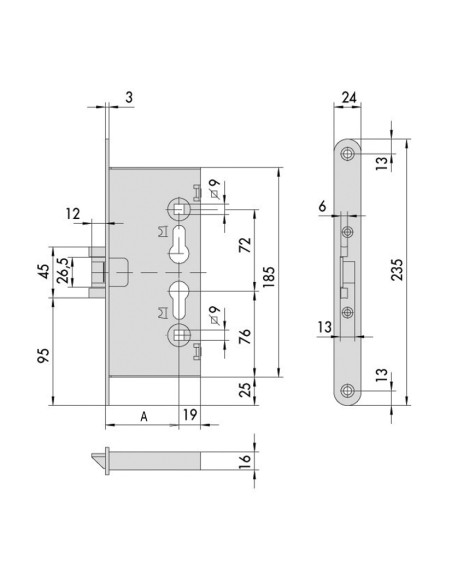 CERRADURA CORTAFUEGO. M.43020. CISA