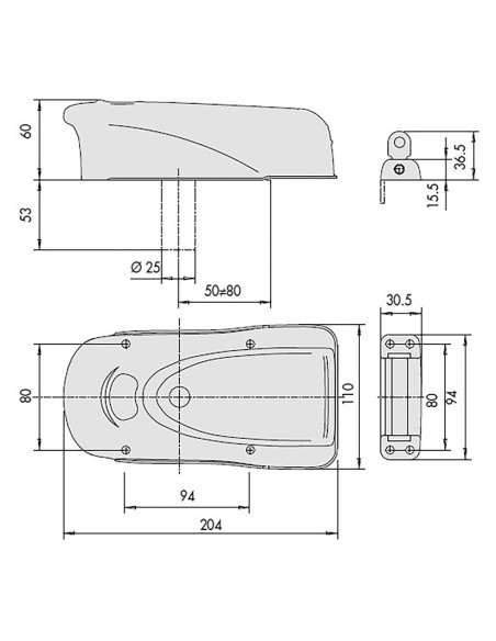CERRADURA ELECTR. SOBREP. MOD. 731.CISA