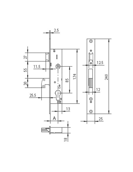 CERRADURA EMB. C.MET. M.41020.20 MM CISA