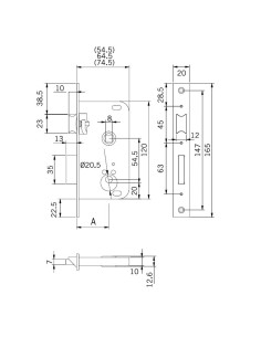 CERRADURA EMBUT.Nº2000 55X30 TESA 2