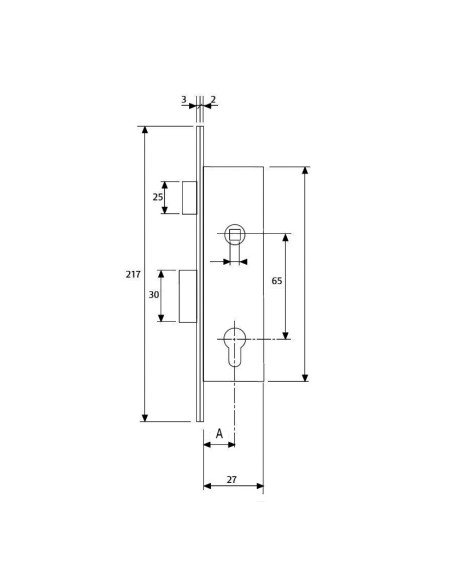 CERRADURA EMBUT.Nº2200 15,5X29 TESA