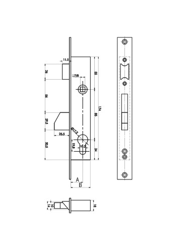 CERRADURA EMBUT.Nº2211 20X32 TESA