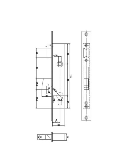 CERRADURA EMBUT.Nº2246 20X33 TESA