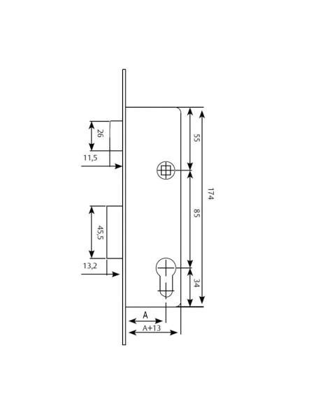 CERRADURA METALICA. 2210SSI.ENT.25. TESA