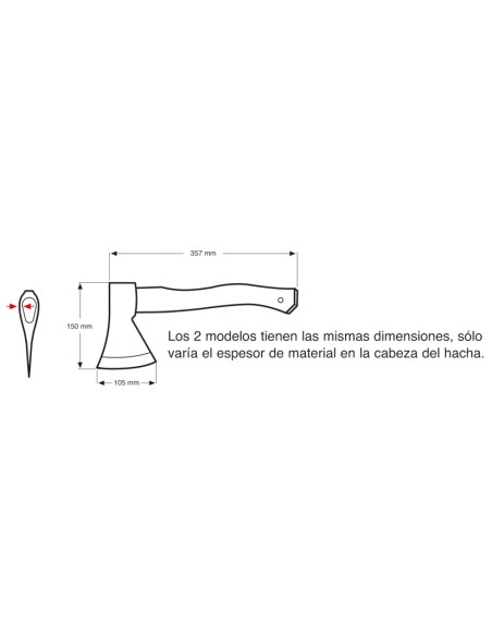 HACHA MGO.F.VIDRIO 500GR.LISTA