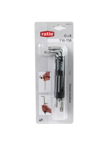 LLAVES TORX JGO.8 (T10-T50) RATIO