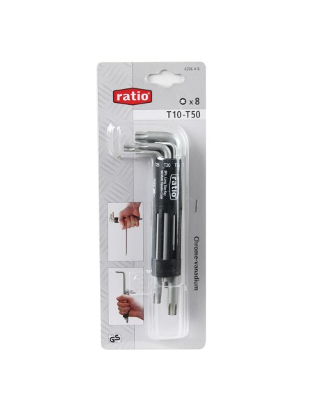 LLAVES TORX JGO.8 (T10-T50) RATIO