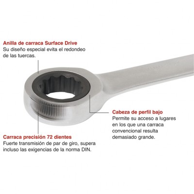 LLAVE COMBINADA CARRACA 20MM.RATIO