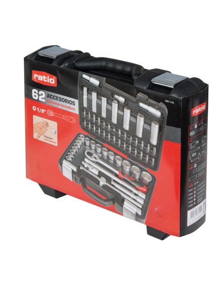 MALETIN HERR.62 PZAS. 1/2" CHR-V RATIO