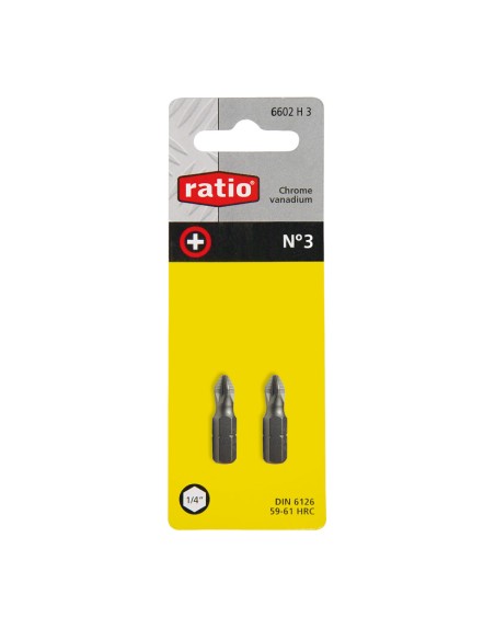 PUNTAS 25MM.PHILLIPS Nº3 JGO.2RATIO