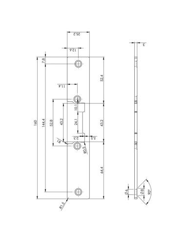 ABREPUERTAS SERIE 54. AJUSTABLE. 12 V.