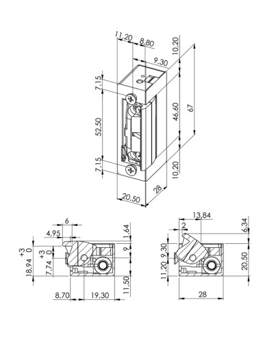 ABREPUERTAS SERIE 54.AJUST.DESBLOQ.12 V.