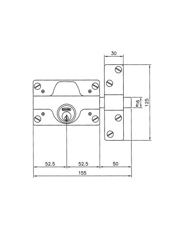 CERROJO 350 ESMALT.DOBL.CIL.RED.+3 LL.