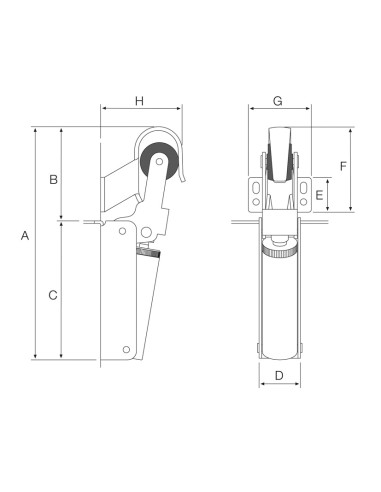 RETENEDOR PUERTA MOD.FR ALUM.40KG PLATA