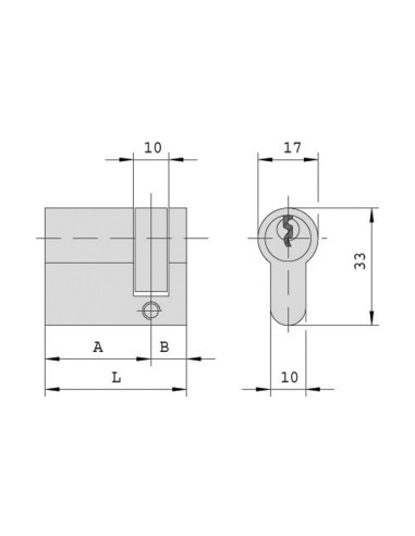 CILINDRO SERRETA. 45X45 MM. LATON. CISA