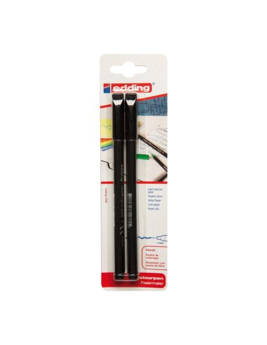 BLISTER.2 UDS.ROTULADOR EDDING 1MM NEGRO